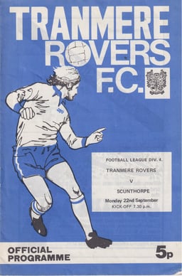 Tranmere Rovers v Scunthorpe United Match Programme 1975-09-22